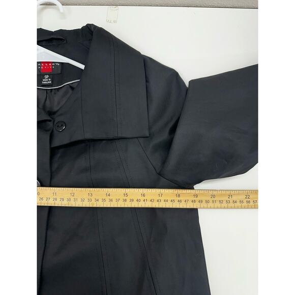Gallery Womens Jacket Size Petite Small Black Button Up Lightweight - Picture 9 of 12